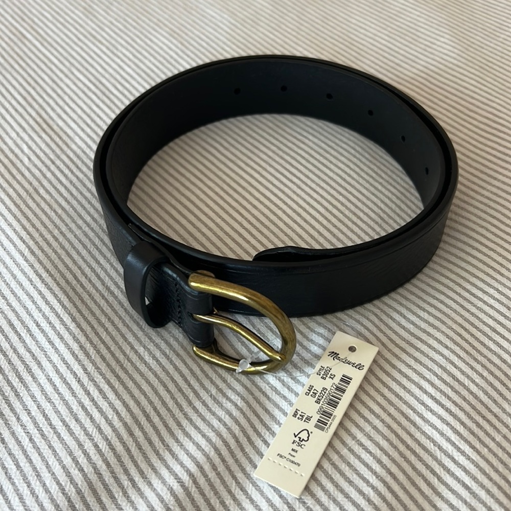 Madewell Medium Perfect Leather Belt Black XS